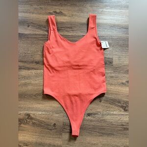 Free People Coral Sleeveless Bodysuit